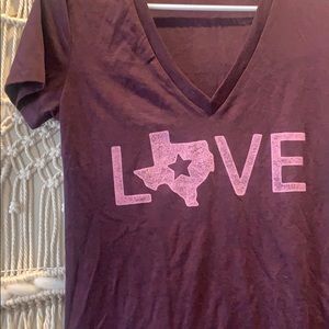 Love Texas V Neck Tee Shirt